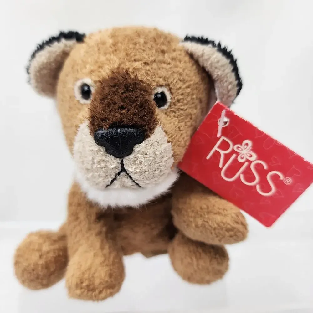 Russ Luv Pets Avonna Chamois Sitting Tan Lion Cub Bean Plush Stuffed 5” NWTs